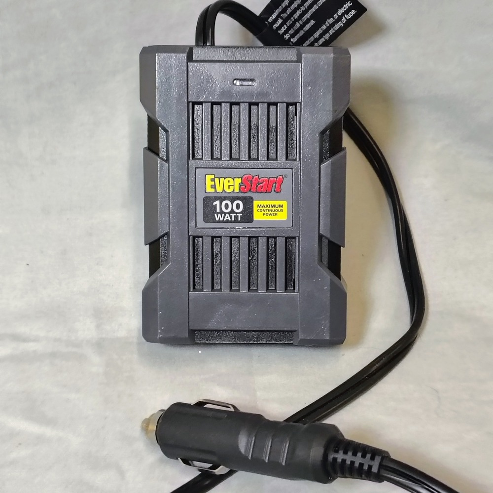 EverStart‎ 100 Watt Power Inverter 12V DC to 115V AC Dual USB 3.1A 70000MC Gray